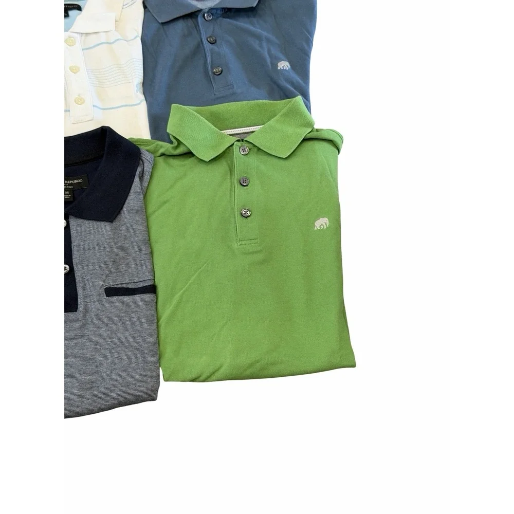 Banana Republic Mens Medium Pique Polo Golf Shirt HUGE  Lot Elephant Logo Preppy